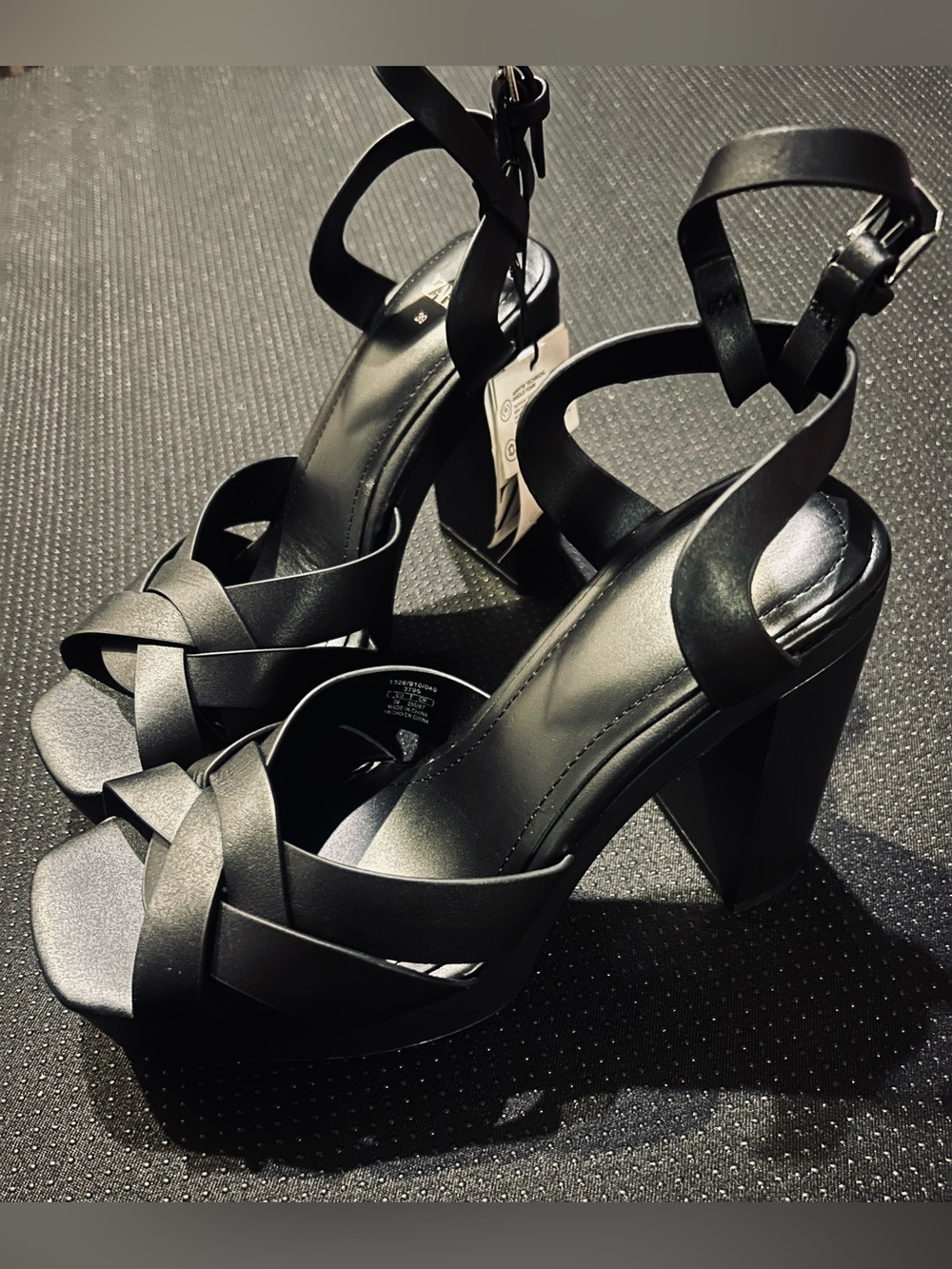 ZARA Women's Black Platform Ankle-Strap Heels